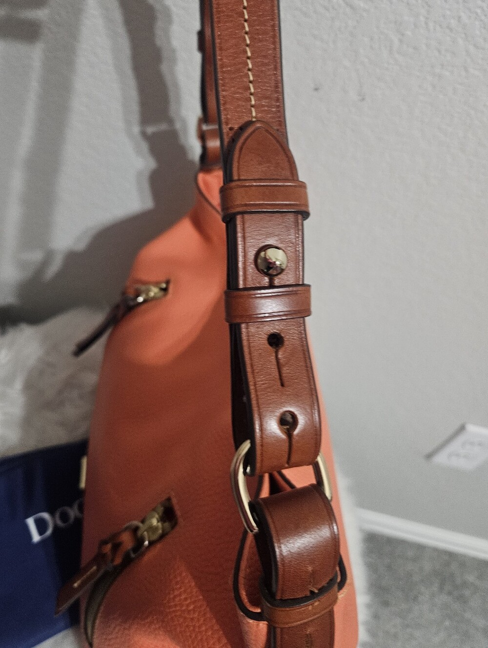 Dooney & Bourke Coral Pebbled Leather Cooper Hobo Shoulder Bag - Picture 14 of 14